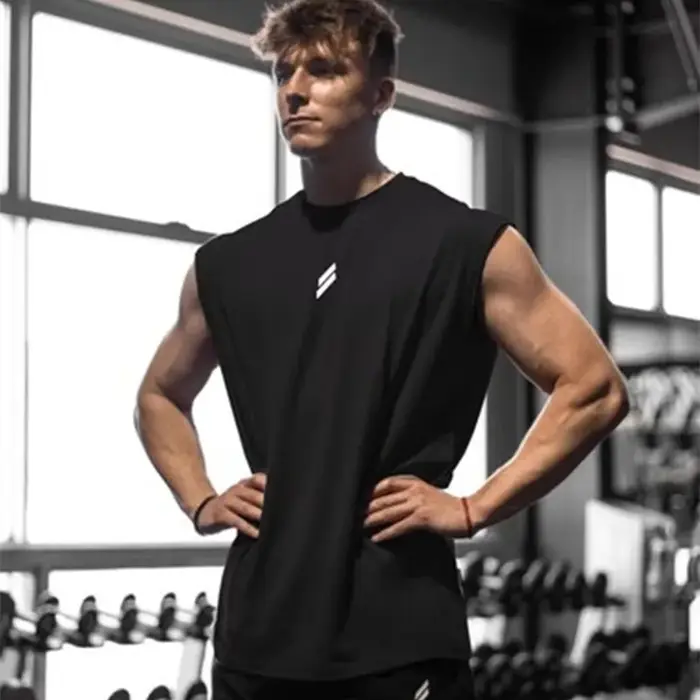 Débardeur sport été homme respirant coupe ample - T-shirt sans manches fitness séchage rapide