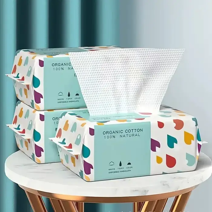 Serviette jetable épaisse 100% coton pour le visage, 100 pièces, lingettes démaquillantes douces, ne