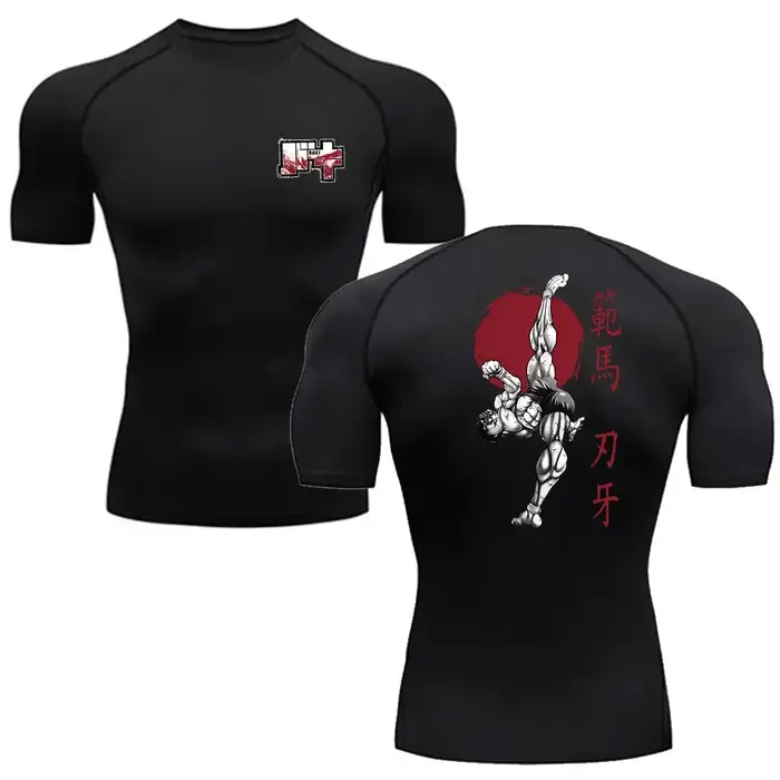T-shirt de boxe Baki Hanma pour homme, haut de sport, entraînement en plein air, MMA Rash Guard, Her