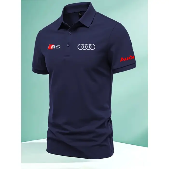 T-shirt à revers de haute qualité, chemise à manches courtes pour assistant de magasin Audi car 4S, 