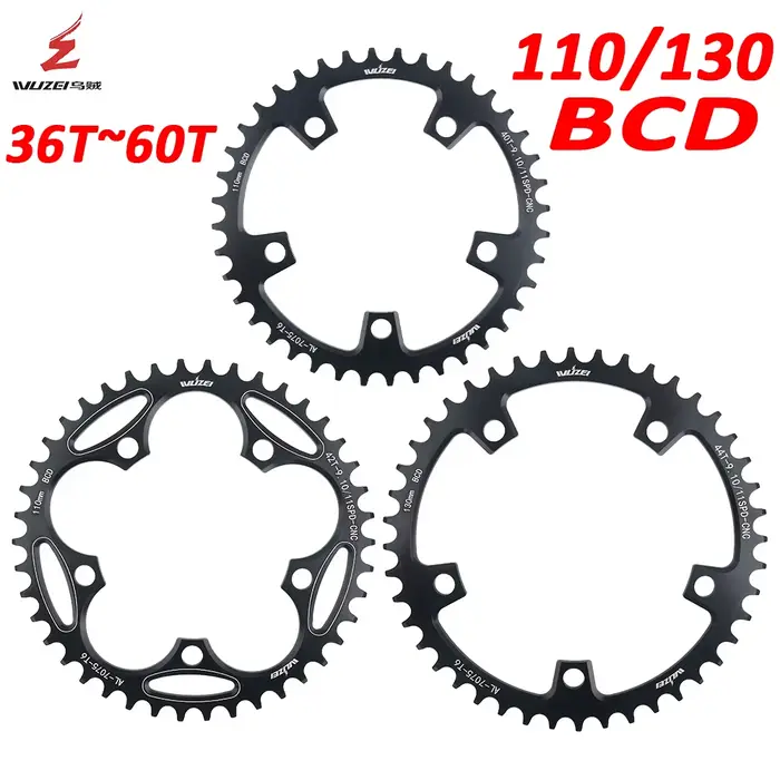 WUZEI 110 130 BCD plateau 36T 38T 40T 42T 46T 50T couronne de vélo de route étoile étroite large 5 b