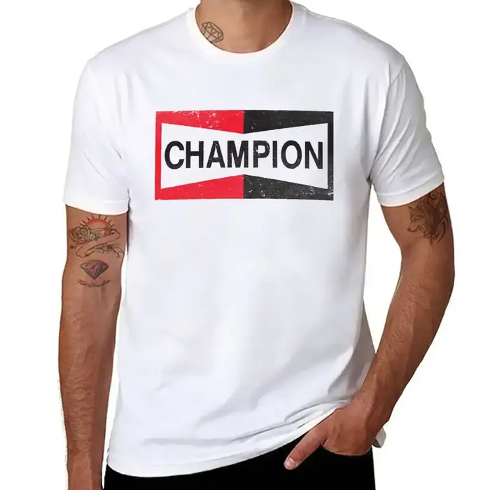 CHAMPION-T-Shirt Manches Courtes pour Homme, Slim Fit, Spark Plug, Retro DistMurcia, Emblem-Cl, Nouv