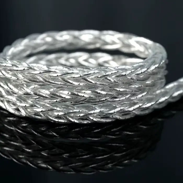 XINHS-Câble de mise à niveau pour écouteurs, plaqué argent, palladium, haute pureté, 8 brins, S06