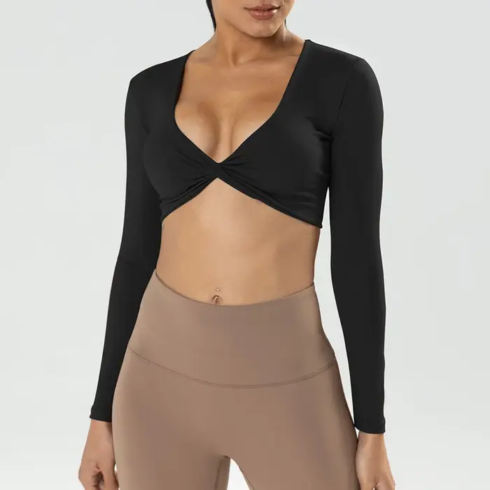 Haut de sport VITALINOVO manches longues pour femme séchage rapide idéal fitness et yoga