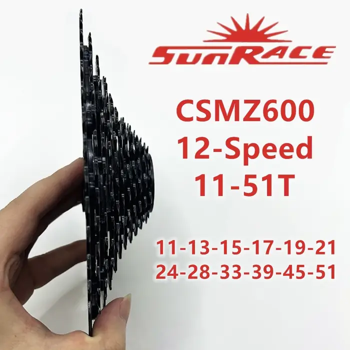 Sunrace 12 vitesses CSMZ600 CSMZ800 11-51T 50T vélo 12S 12V vtt cyclisme Cassette équitation pour vo
