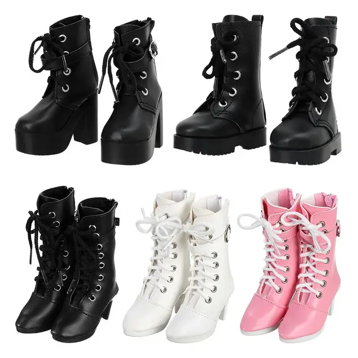 Chaussures de princesse à talons hauts en cuir PU, accessoires Kiev illage de beurre, bottes de joue