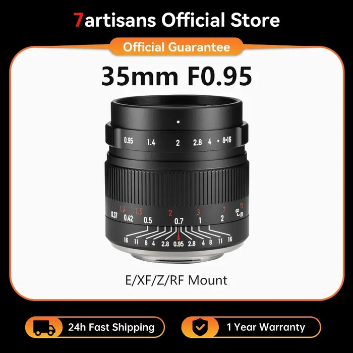 7artisans Objectif Portrait 35mm F0.95 Grande Ouverture Pour Sony E ZVE10 FX30 Fuji FX X-T1 X-A1/X-A