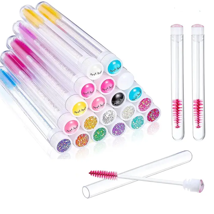 Brosse à sourcils réutilisable, Tube, brosse à cils, brosse à sourcils remplaçable, anti-poussière, 