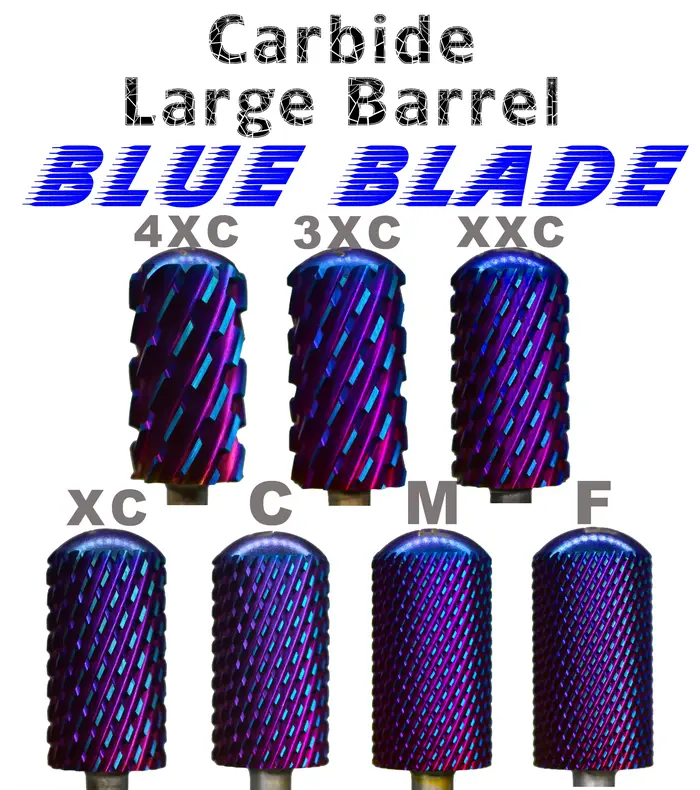 Foret à ongles en carbure à lame bleue, main droite 6.6, grande lame ronde, baril le plus solide et 