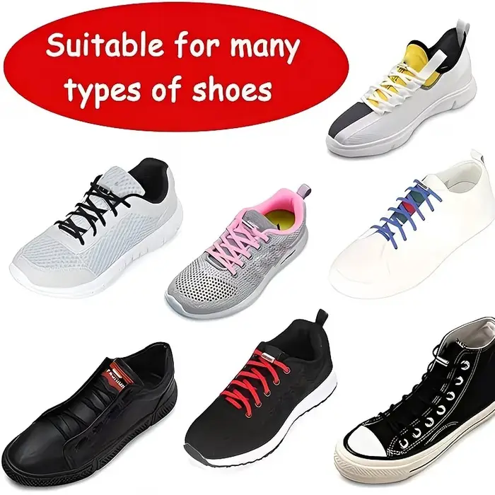 Lacets élastiques sans nœuds conception semi-circulaire fermeture métallique lacets paresseux pour adultes baskets chaussures de ville occasions sportives et quotidiennes