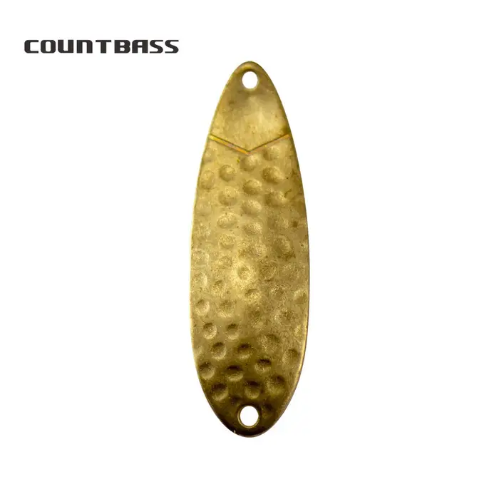 COUNTBASS-Cuillère de pêche en laiton, leurres blancs martelés, bar, brochet, truite, stade, 50 pièc
