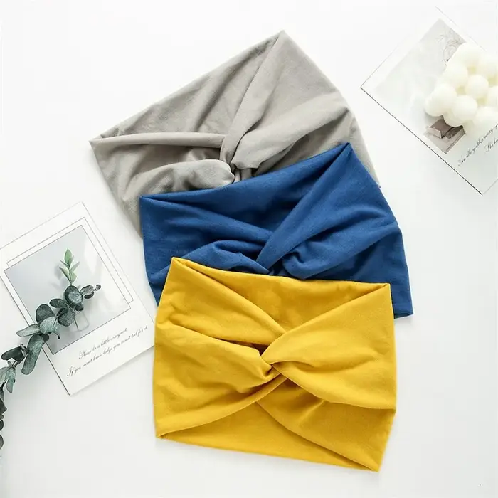 Bandeaux de cheveux de yoga pour femmes, Turban d'entraînement, Bandeau de sauna, Optique torsadée, 