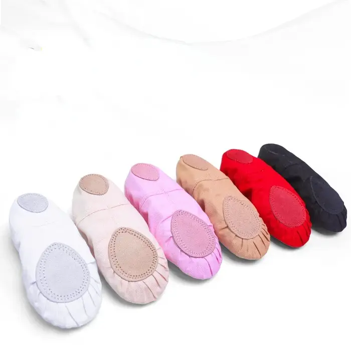 Chaussures de Ballet bout en tissu filles et adultes - Danse classique, gymnastique et pantoufles souples