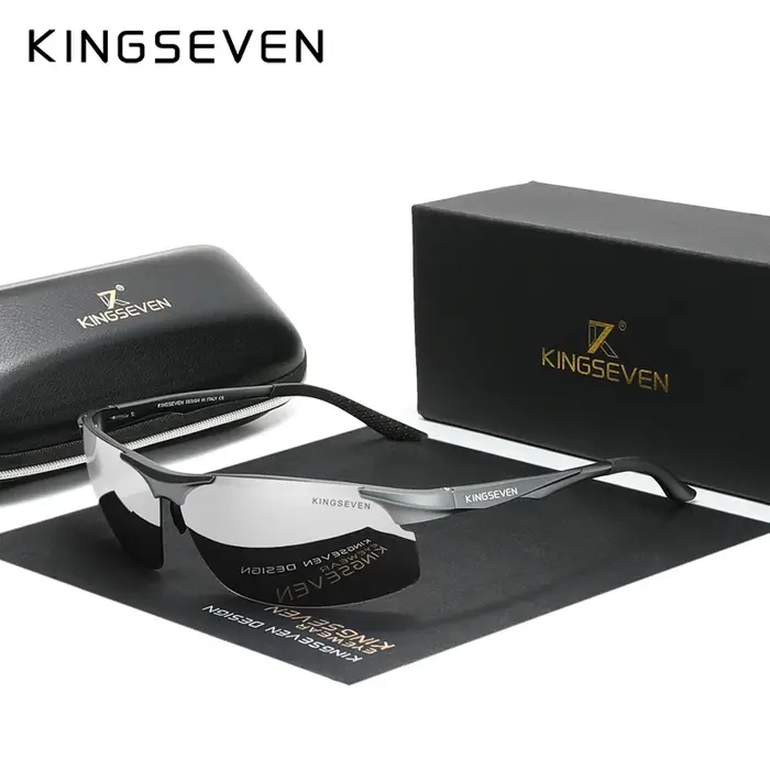 KINGSEVEN cyclisme polarisé UV400 lunettes de soleil hommes en aluminium conduite miroir lentille mâ