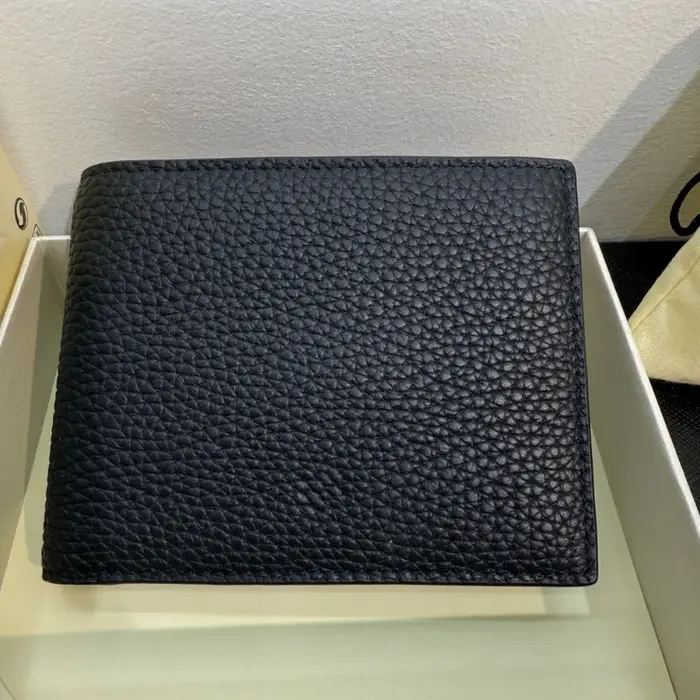 Portefeuille court de luxe pour homme, portefeuille à deux volets, marque de créateur, texture en cu