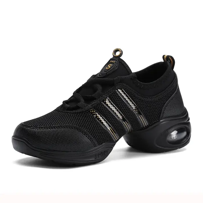Chaussures de Jazz respirantes pour femmes - Lacets modernes, plateforme à coussin d'air pour danse et marche confortable