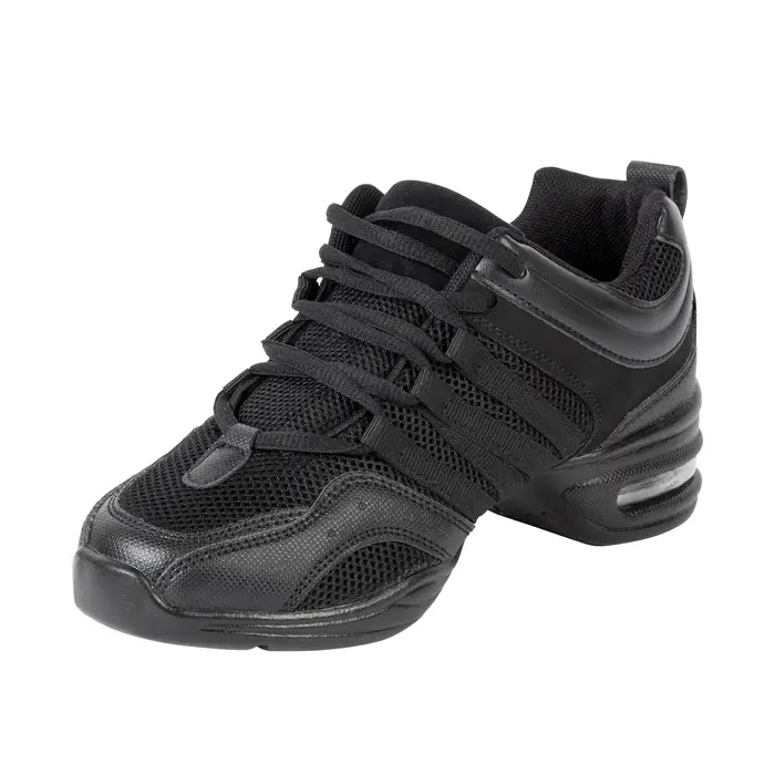 Chaussures de danse Jazz femme noires semelles souples maille respirante modernes Salsa carrées