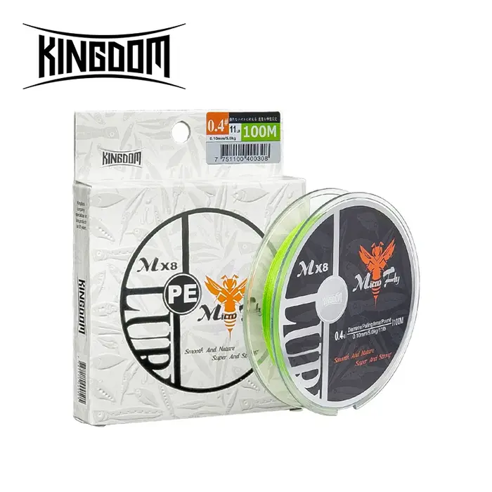 Kingdom Micro Fly 100M 150M tresse PE ligne de pêche 4 brins 0.2 # /0.4 # /0.6 #   Distance de coulé