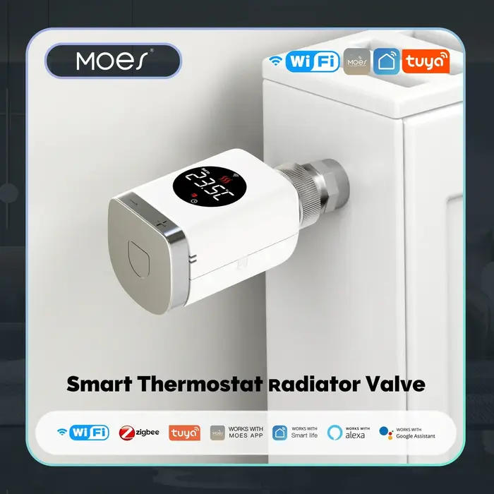 MOES-Vanne thermostatique intelligente, application programmable TRV, régulateur de température à di
