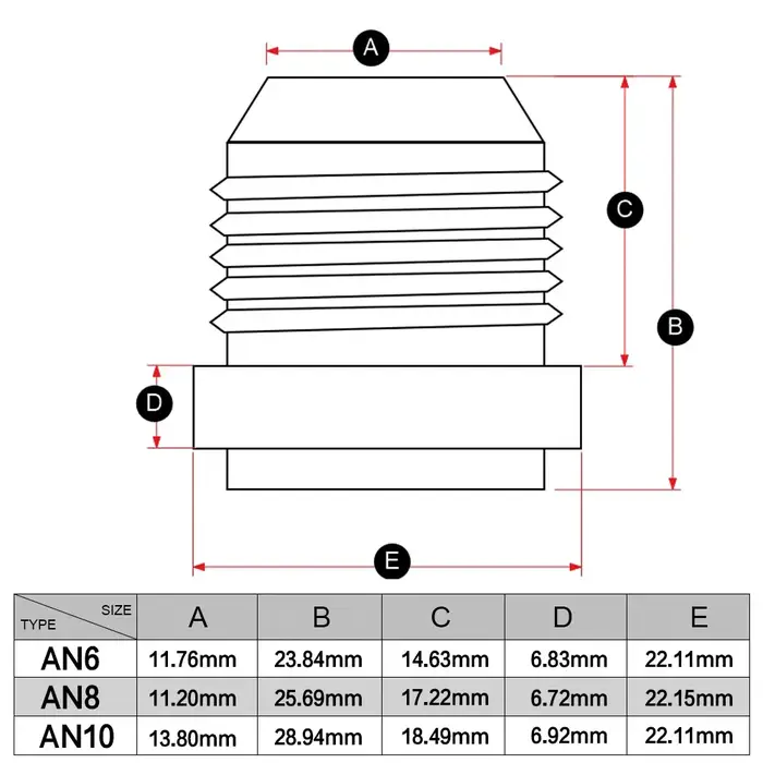 Adaptateur de raccord de soudure mâle droit en aluminium AN6 AN8 AN10, raccord de tuyau nitreux pour
