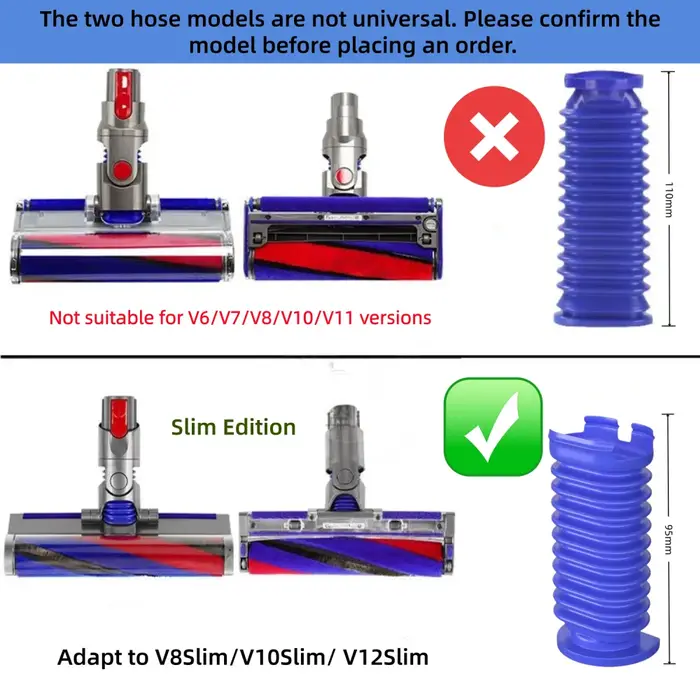 Tuyau de conduit inférieur d'aspirateur pour Dyson V8slim/Digital Slim/V10 Slim/V12/V12slim/V15, tuy