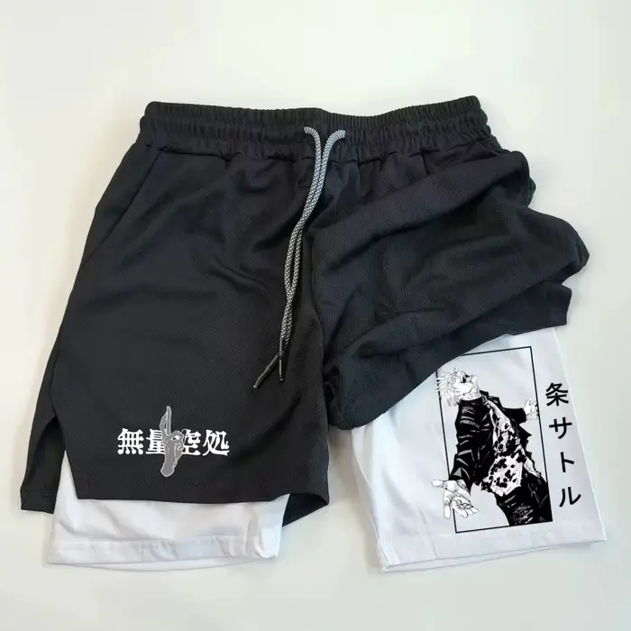 Short de sport à Double couverture, vêtements d'entraînement physique pour hommes, musculation Sho A