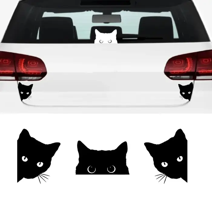 Autocollant en vinyle de chat de recherche, autocollants de fenêtre de pare-chocs de voiture, autoco