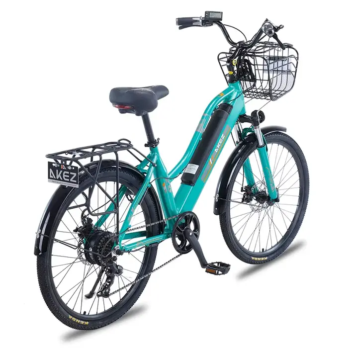 Vélo électrique 2 places 26 pouces 350W avec panier et amortisseur pour déplacements quotidiens en ville avec enfants ou conjoints