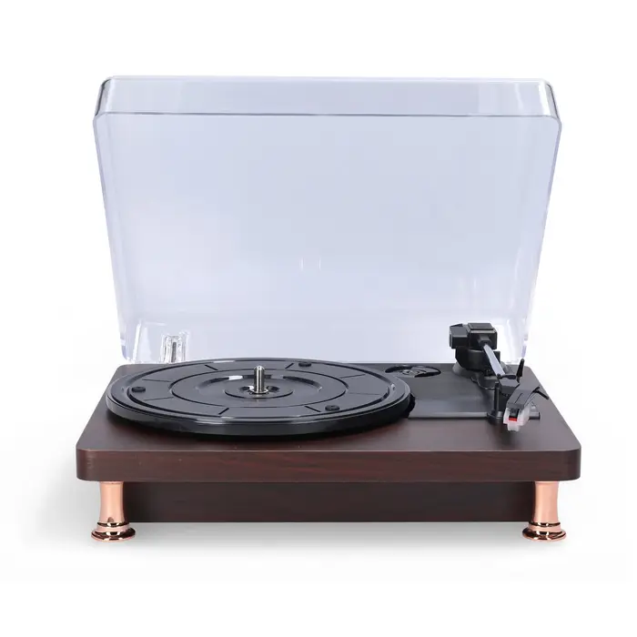 Lecteur de disque vinyle rétro avec couvercle anti-poussière, lecteur de disque de Style nostalgique