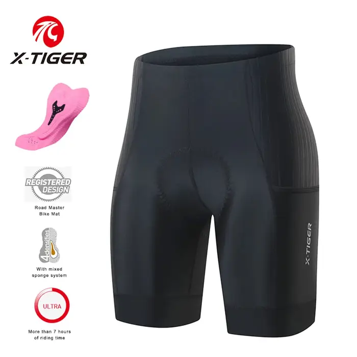X-Tiger-Short de cyclisme pour femme, pantalon court élastique, avec coussin en éponge, résistant au