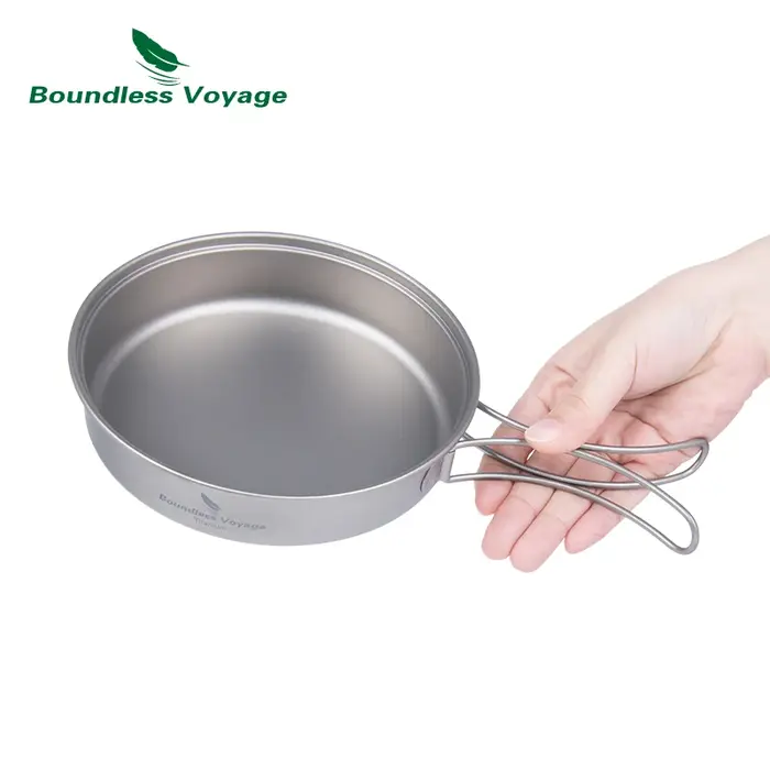 Ensemble casseroles titane ultraléger Boundless Voyage - Plaque pliante, bols 1000ml/500ml camping randonnée