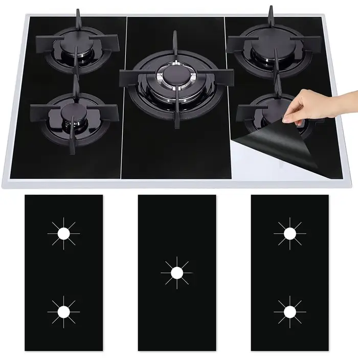 1 ensemble de coussinets de cuisinière à gaz à 5 trous, housse de protection pour le nettoyage de la