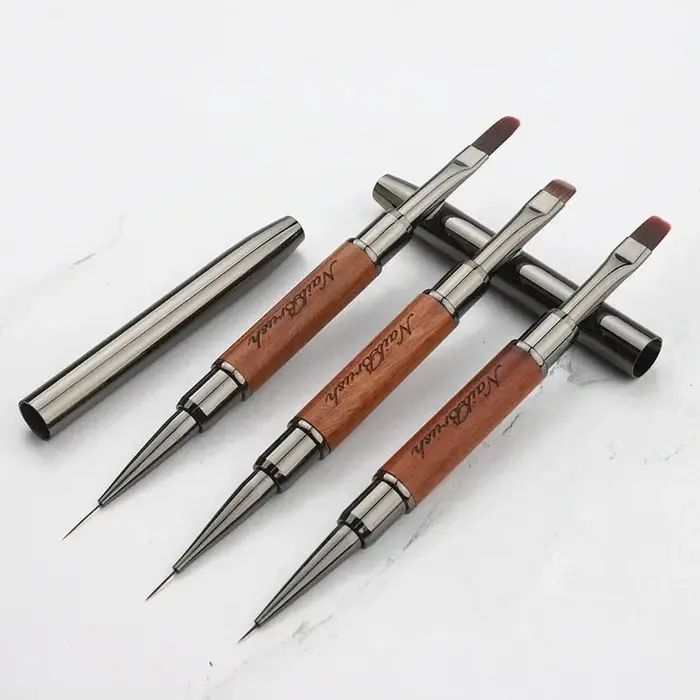 Nouveau Pinceau à ongles double embout 1 pièce, Pinceau de manucure fin pour gel de construction, dé