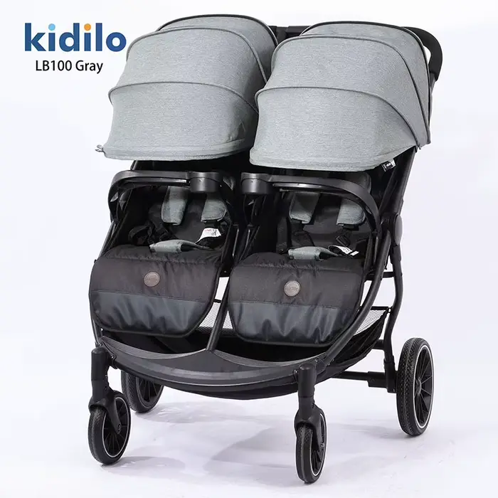 La poussette double tout-en-un peut s'asseoir ou s'allonger, poussette pour bébé légère et pliable a