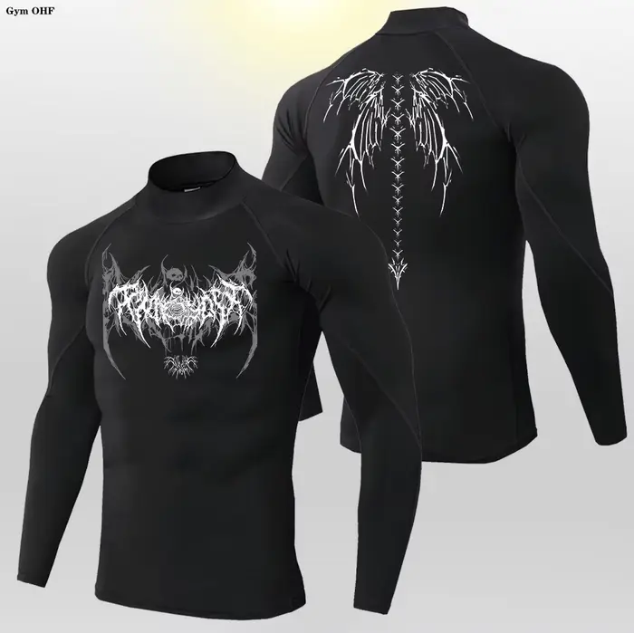 Y2K – chemise de Compression à col roulé pour hommes, manches longues, col haut, protection contre l