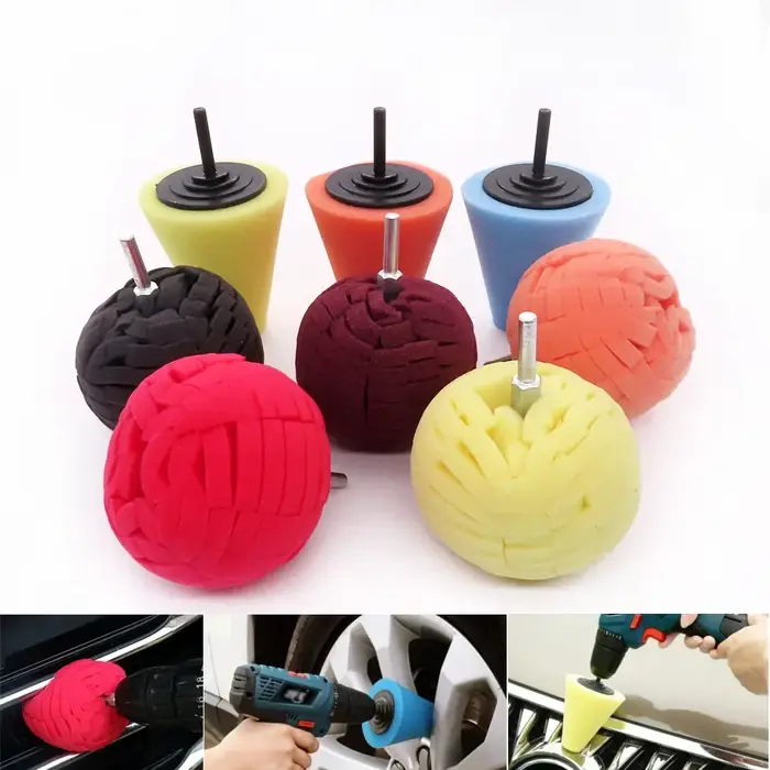 Tampon de polissage de voiture, mousse de polissage, éponge, polisseuse conique, tampon tampon, Kit 