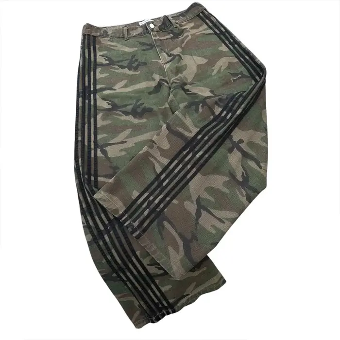 Jean baggy rétro Y2K, pantalon en denim à jambes larges, pantalon de survêtement camouflage brodé ra