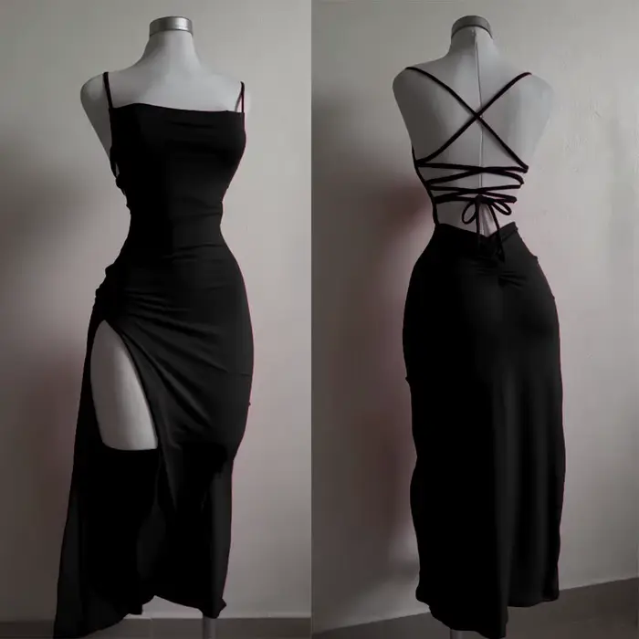 Robe d'été explosive, nouvelle collection 20224, haute sensibilité, bretelles licou, sac Spice Girl,