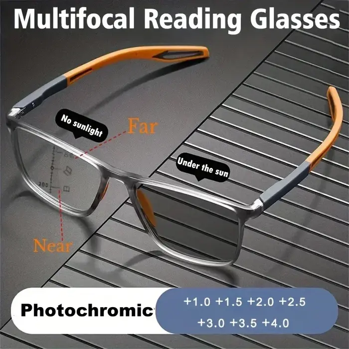 Lunettes de lecture multifocales photochromiques TR90 Anti-lumière bleue, nouvelles lunettes de spor
