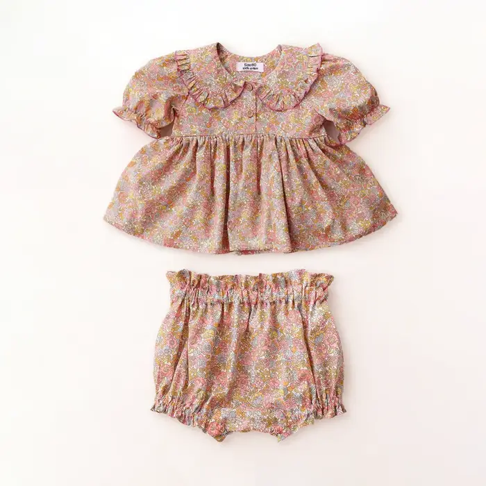 Ensemble de vêtements pour bébé fille, 2 pièces, été, coton floral, costume pour petite fille de 0 à