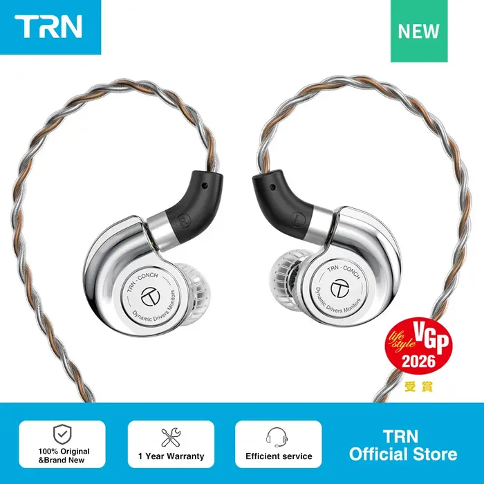 TRN Conch-Écouteurs intra-auriculaires dynamiques à diaphragme en diamant DLC, haute performance, co
