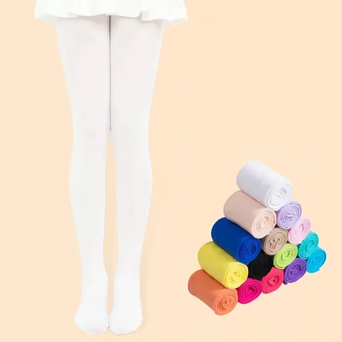 Printemps/automne couleur bonbon enfant collants pour bébé fille enfants velours blanc collants bas 