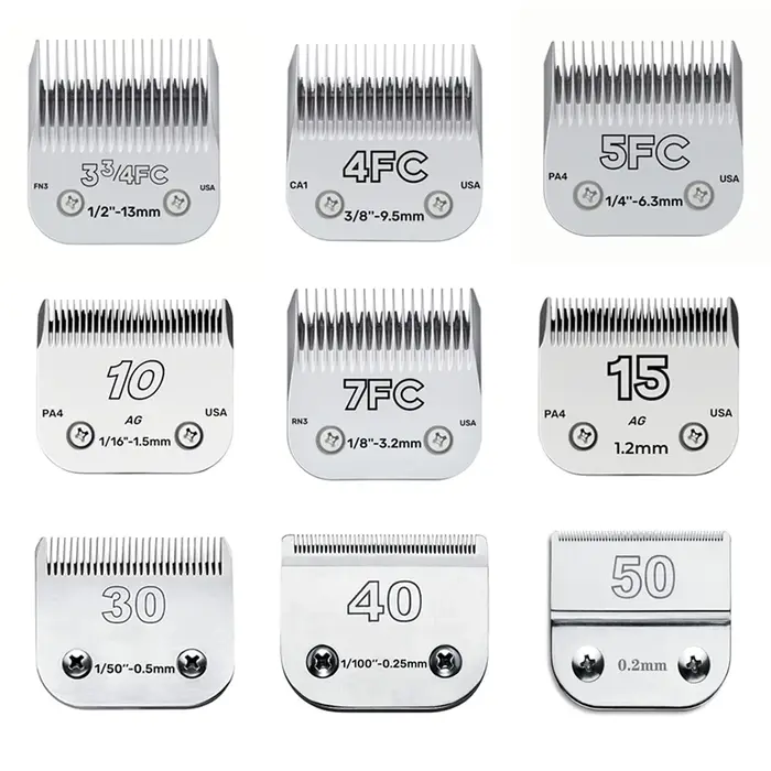 3F 4F 5F 7F 9 #   10 #   30 #   40 #   50 #   Lame de tondeuse professionnelle pour animaux de compa