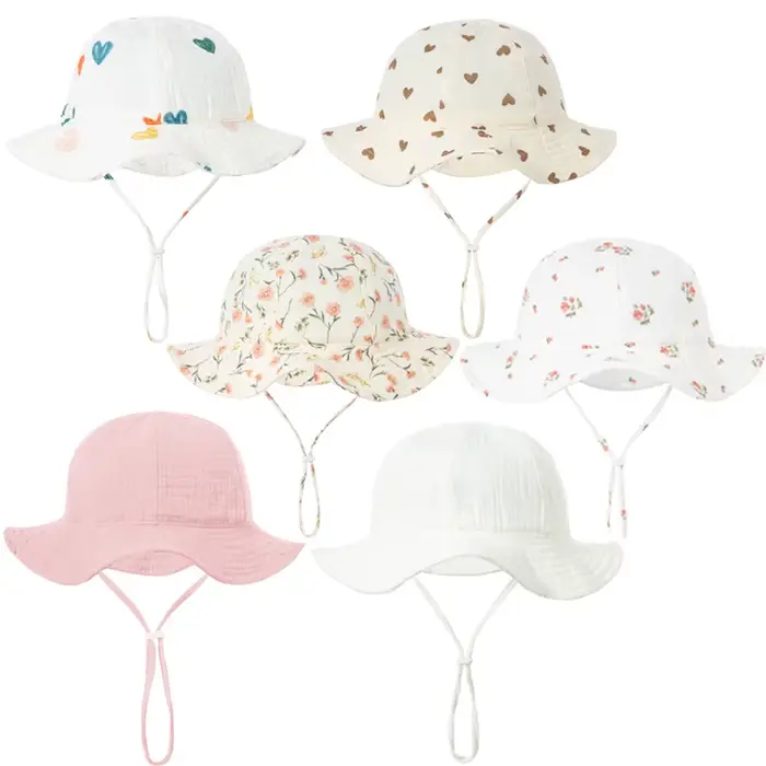 Chapeau seau en coton pour bébé, nouveaux enfants, protection solaire, casquettes d'extérieur, garço