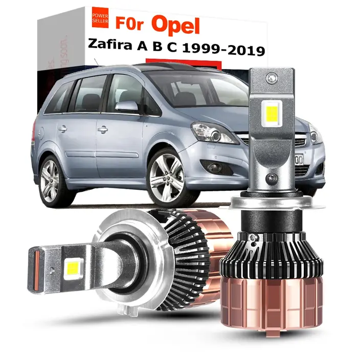 Ampoule de phare avant de voiture LED 100W 20000LM, feux de croisement et de route pour Opel Zafira 