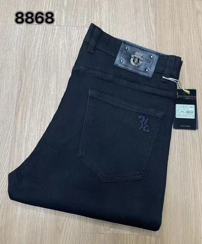 BLLIYOSS BILLIONAIRE Jeans pour Hommes Coton Fin Printemps Été 2026 Nouveauté Broderie Décontractée 