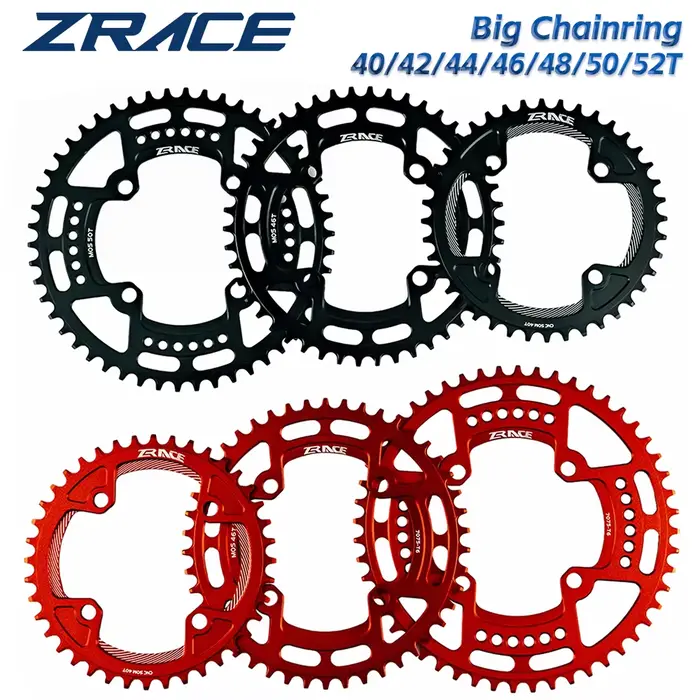 ZRACE-Plateaux de 40T/42T/44T/46T/48T/50T/52T BCD104, Dent Étroite AL7075 CNC, VTT/Route/Vélo de Gra