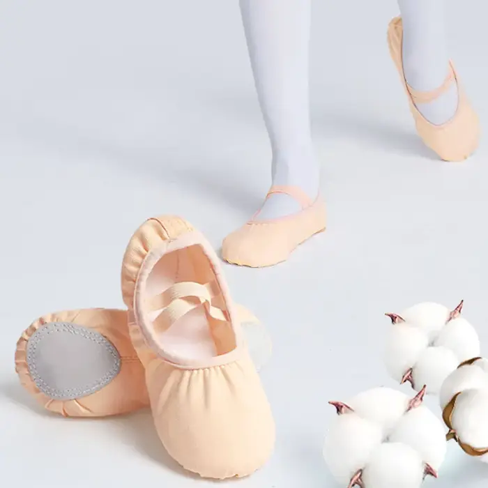 Chaussures de ballet pour filles et femmes - Ballerines en toile à semelle souple pour danse