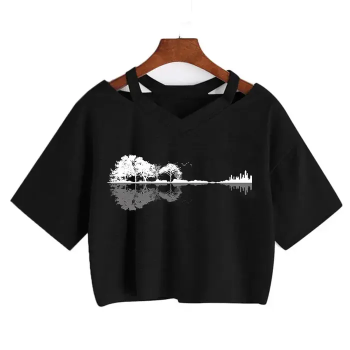 2000s Y2k Imprimer Femmes T-shirt Harajuku Gothique Recadrée Mange T-shirt Drôle Graphique T-shirt S