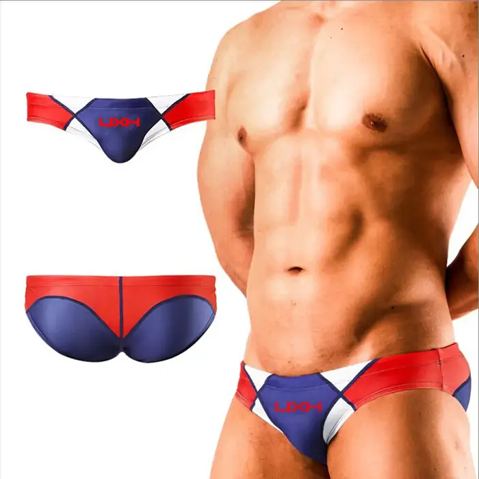 UXH slips taille basse maillot de bain hommes maillots de bain Pad push-up Sexy surf solide doux G S